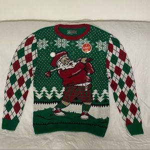 Light up Santa Golfing Christmas sweater